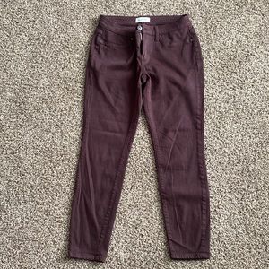 Burgundy skinny jeans